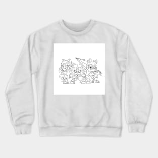 samurai pizza cats skech line art ecopop Crewneck Sweatshirt